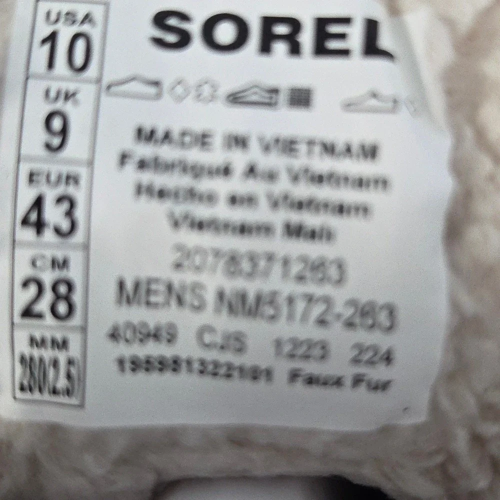 Sorel‎ Scout 87 Lux Work Boots Mens 10 Tan Black Waterproof Insulated Winter New